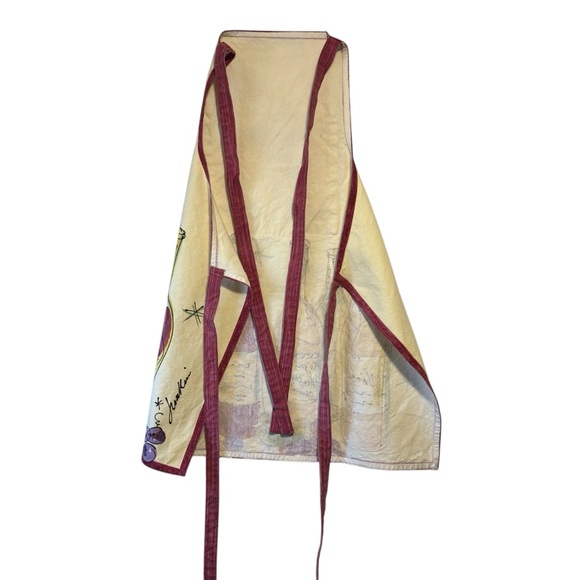 Julia Junkin Hand painted bib apron wine theme bottles festive xmas party - Picture 9 of 12